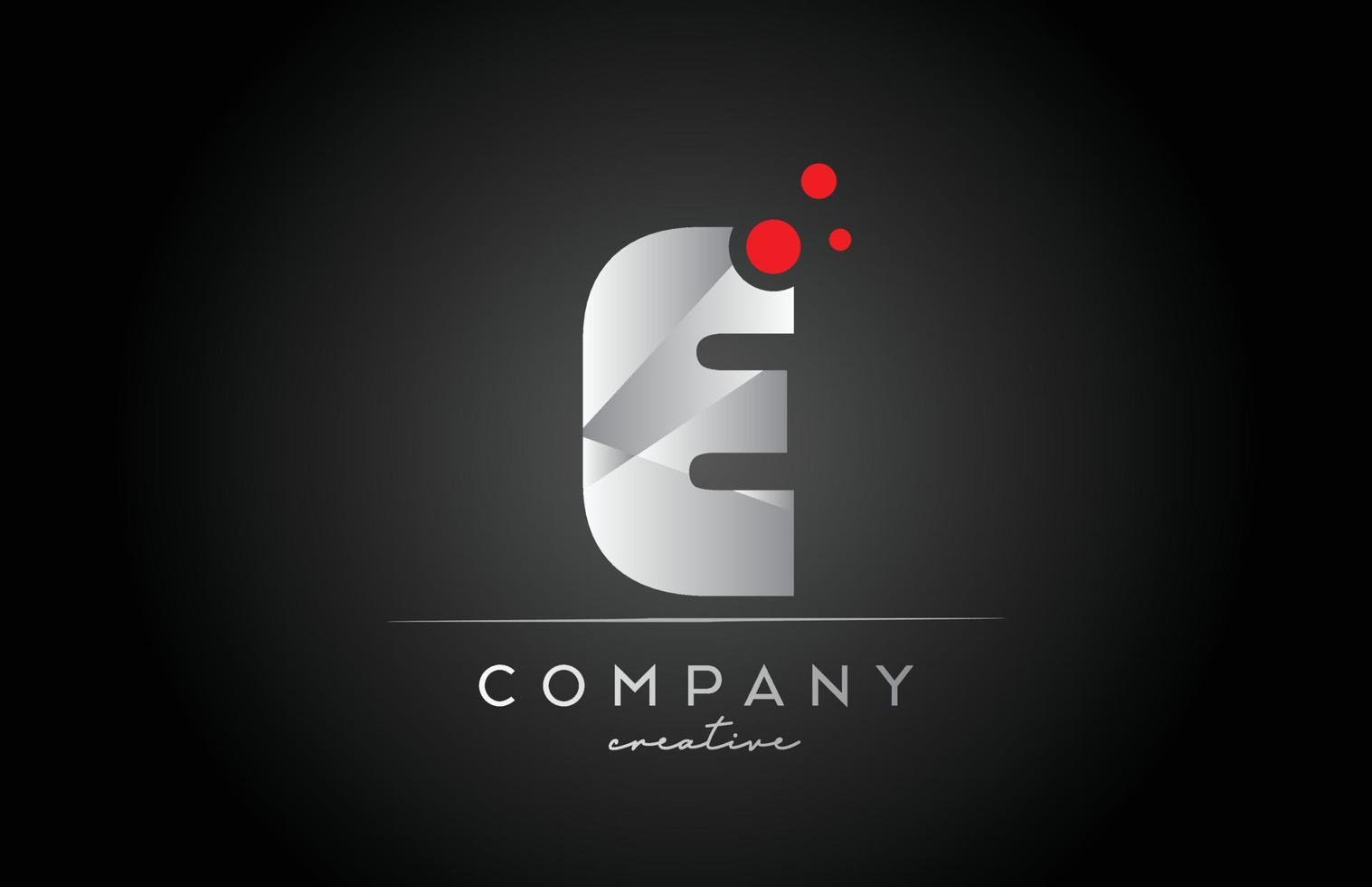 icône du logo lettre e alphabet noir avec point rouge. conception adaptée à une entreprise ou une entreprise vecteur