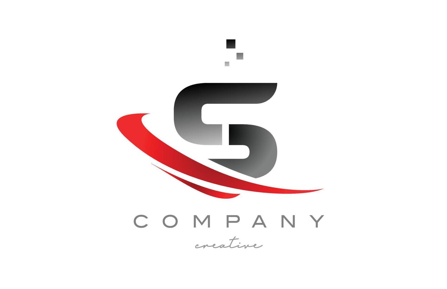 icône du logo lettre s alphabet avec swoosh rouge. conception adaptée à une entreprise ou une entreprise vecteur
