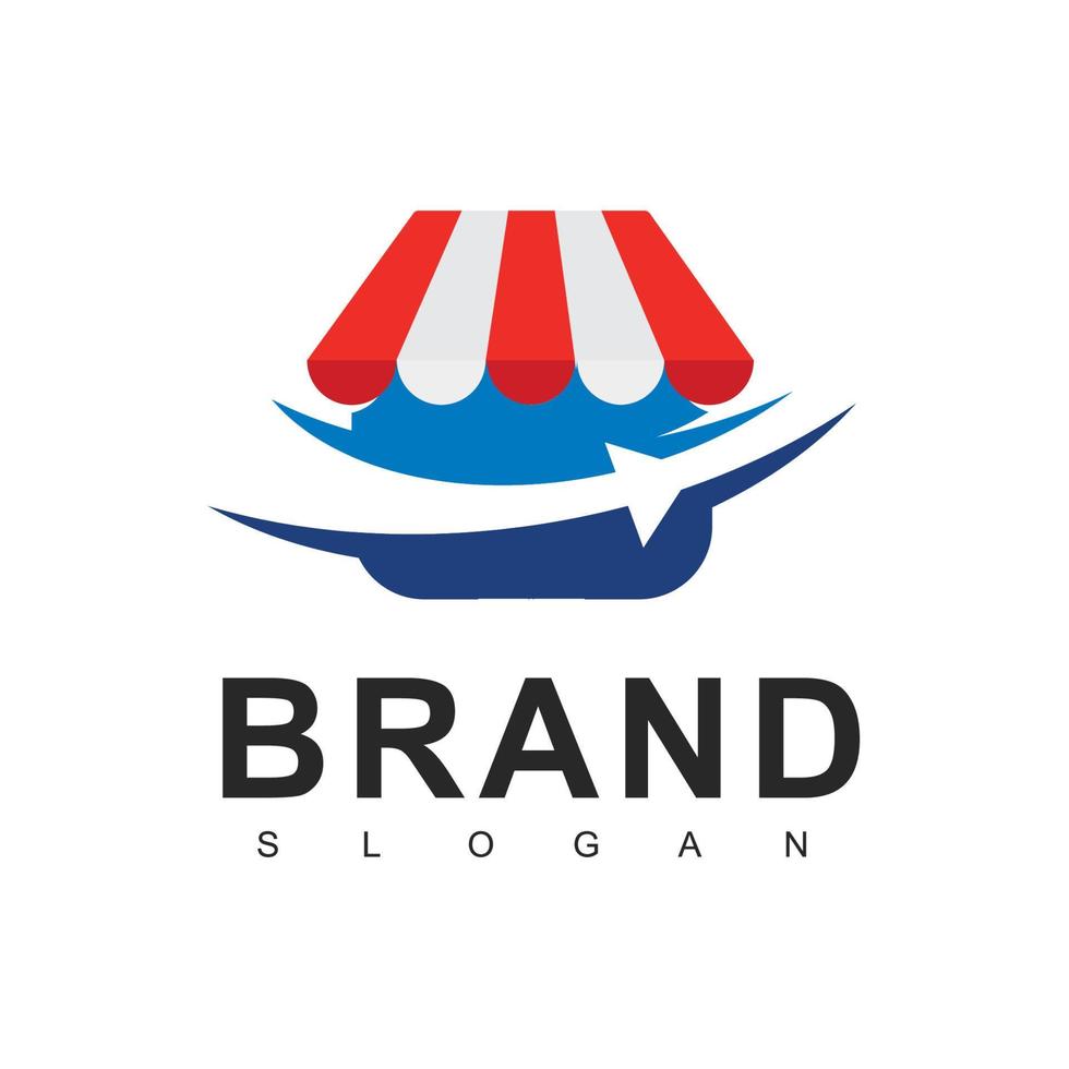 modèle de conception de logo de boutique en ligne. conception de vecteur de magasin en ligne. symbole du marché numérique