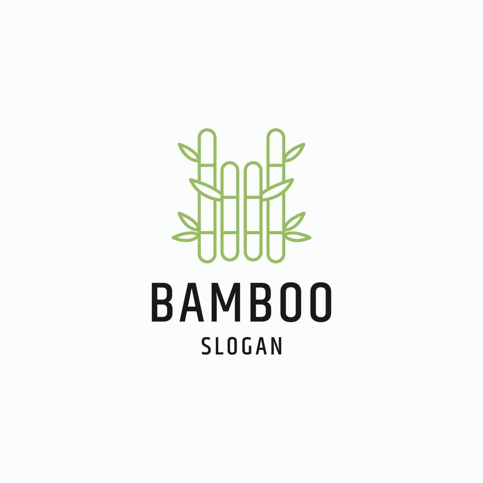 modèle de logo en bambou. conception de vecteur de bambous verts.
