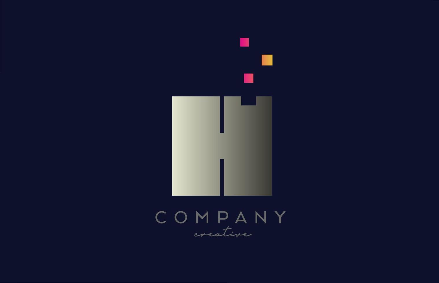 h gris rose jaune lettre alphabet logo icône design. modèle créatif pour les entreprises et les entreprises vecteur