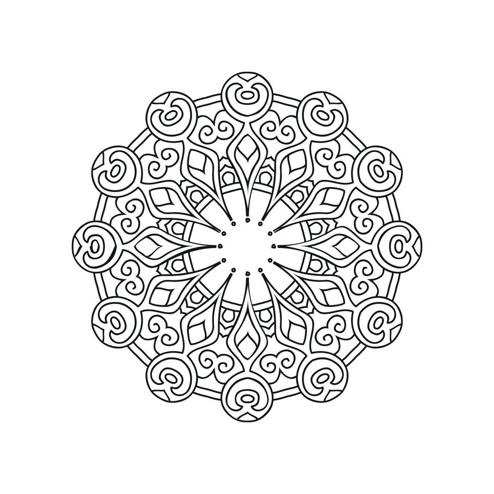 dessins de mandala de fleurs en noir et blanc vecteur