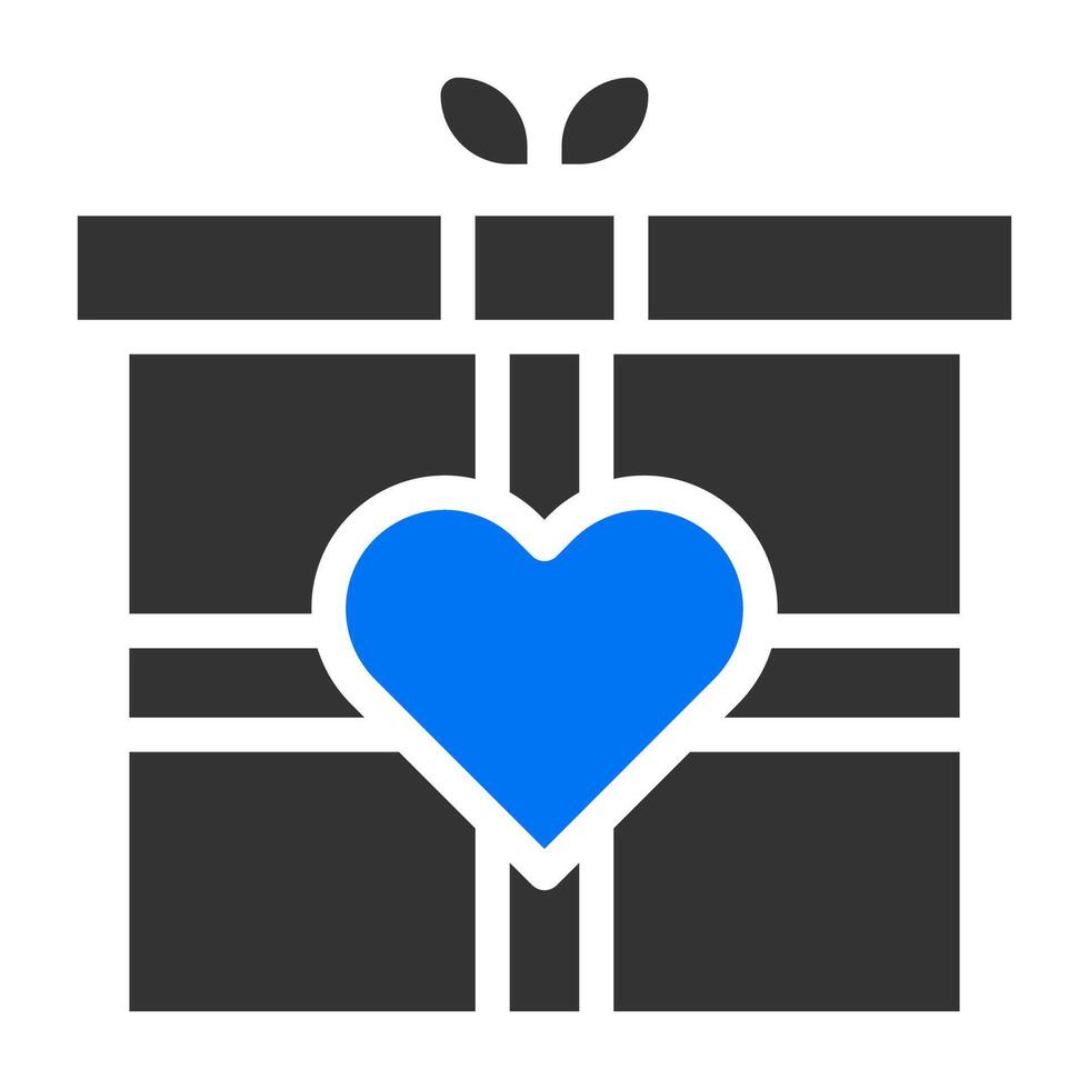 cadeau solide bleu gris saint valentin illustration vecteur et logo icône nouvel an icône parfaite.