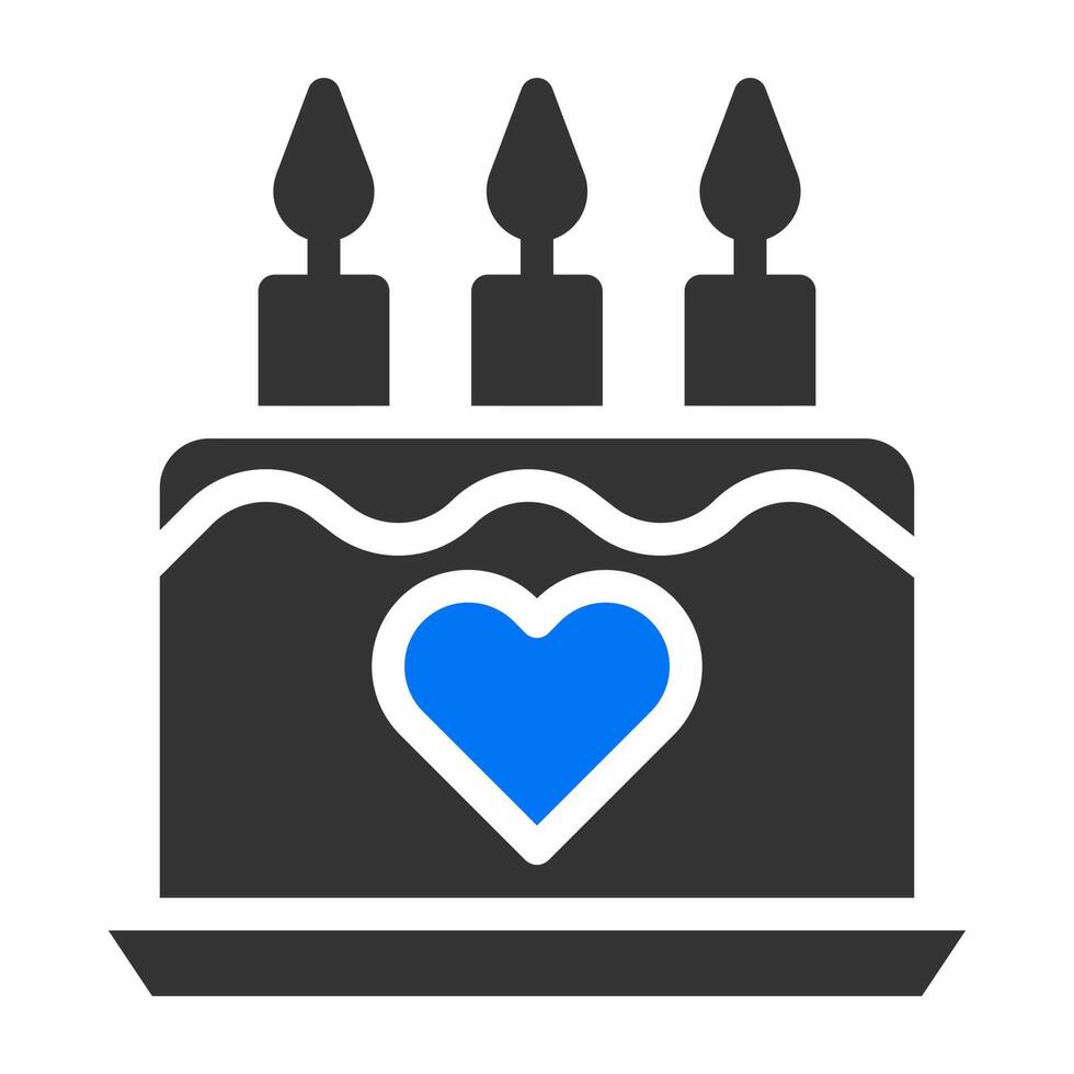 gâteau solide bleu gris saint valentin illustration vecteur et logo icône nouvel an icône parfaite.