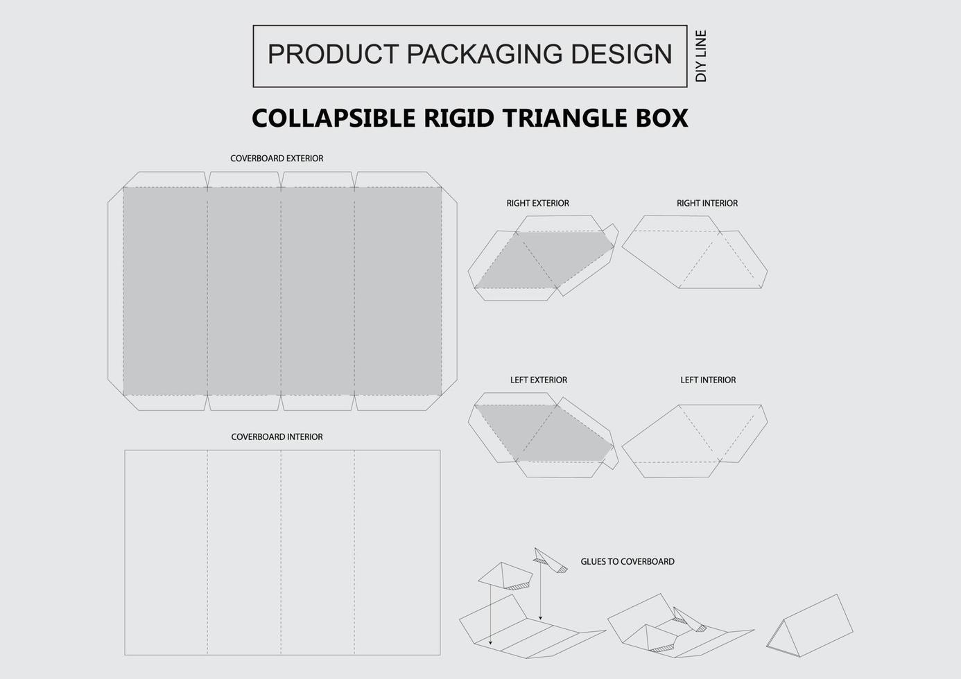 boîte triabgle rigide pliable vecteur