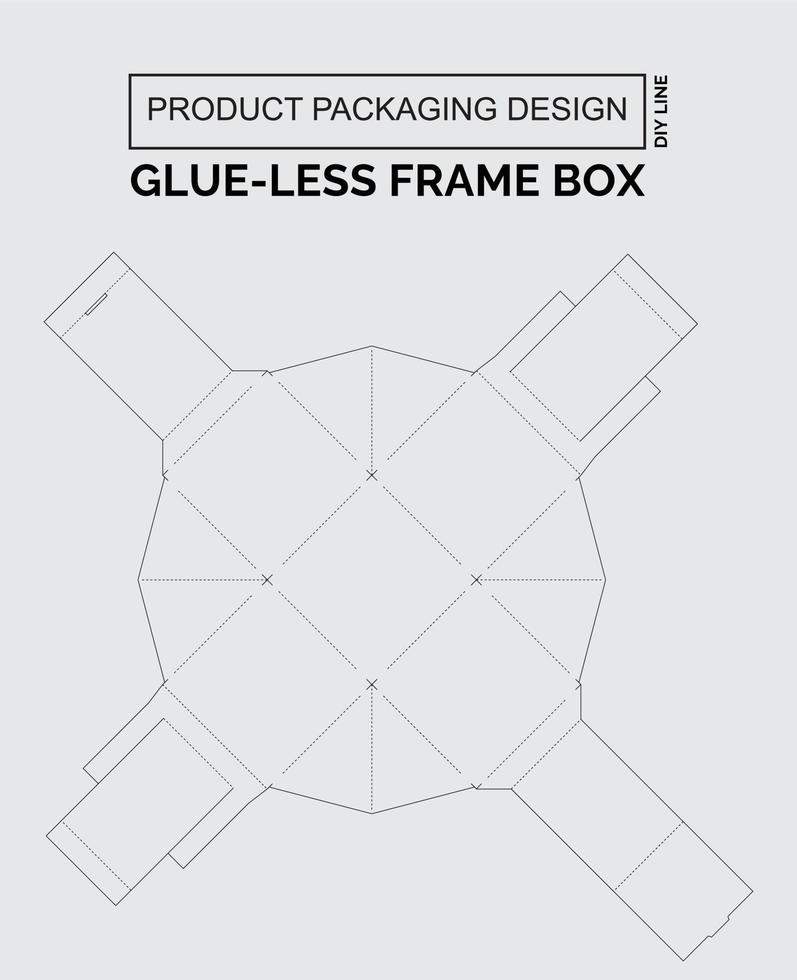 personnaliser la conception de l'emballage du produit boîte de cadre sans colle vecteur