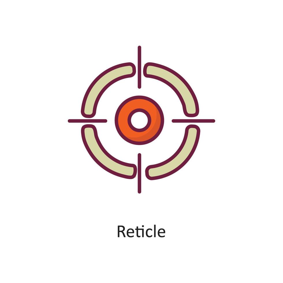 illustration de conception d'icône de contour rempli de vecteur de réticule. symbole de jeu sur fond blanc fichier eps 10