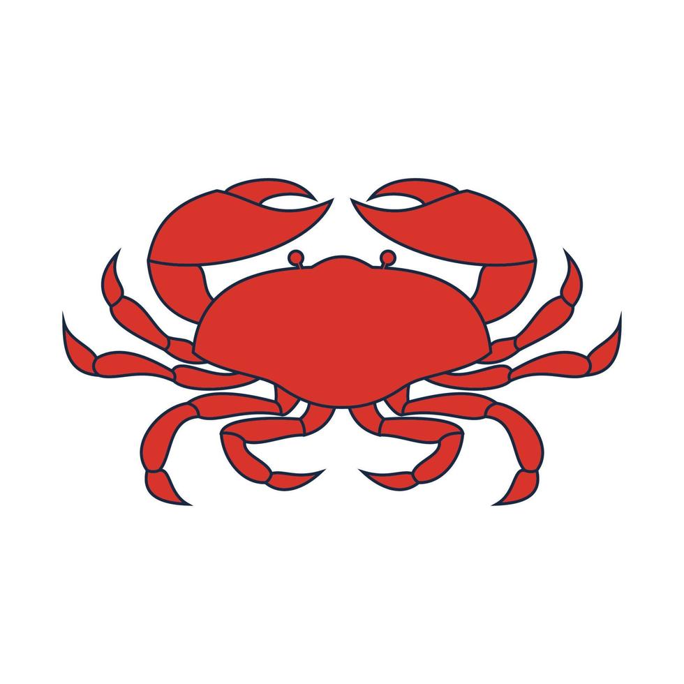 icône de conception d'illustration vectorielle de crabe vecteur