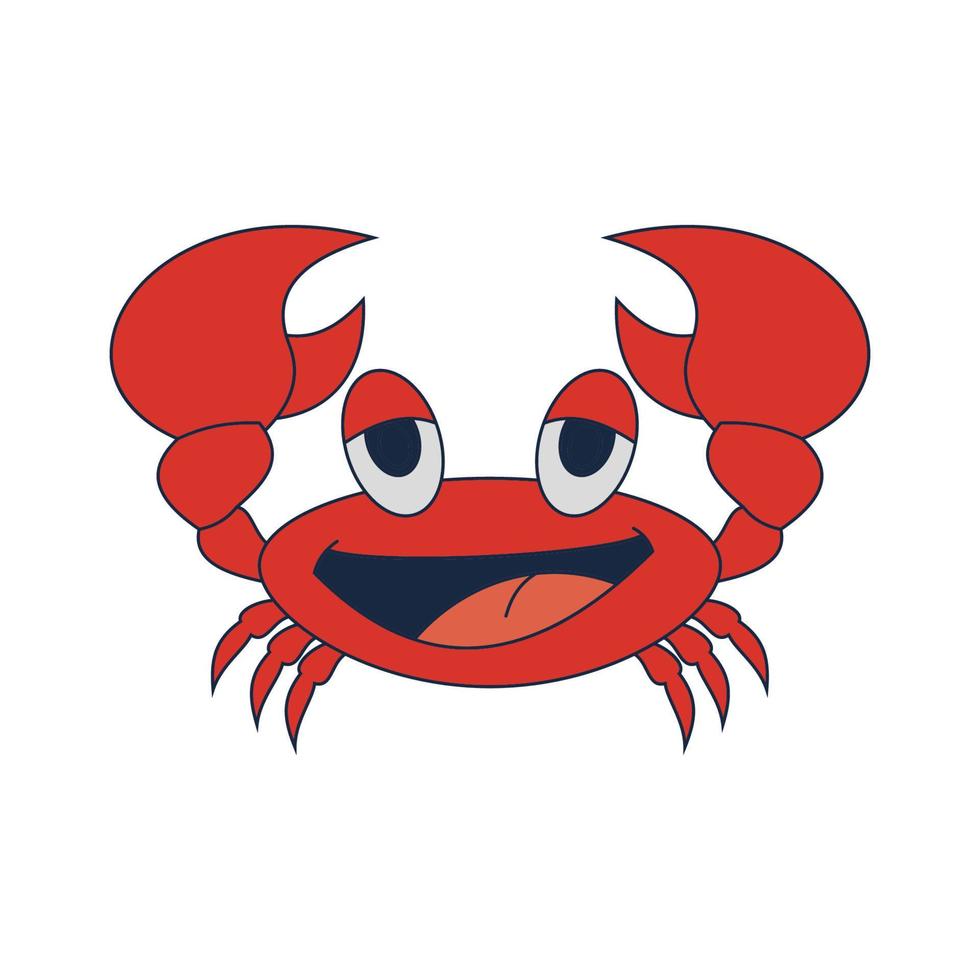 icône de conception d'illustration vectorielle de crabe vecteur