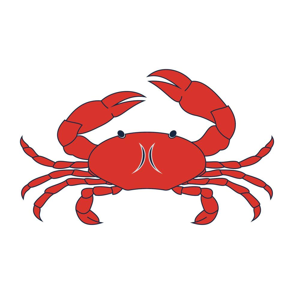 icône de conception d'illustration vectorielle de crabe vecteur