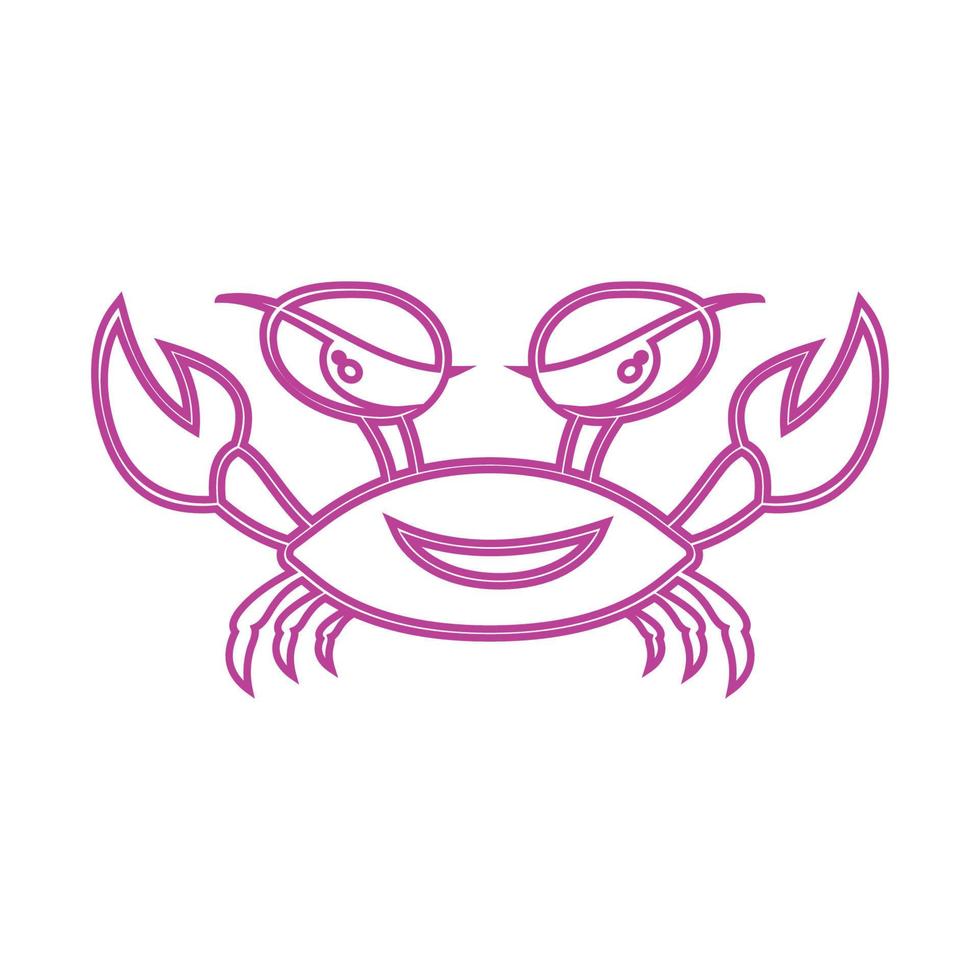 icône de conception d'illustration vectorielle de crabe vecteur