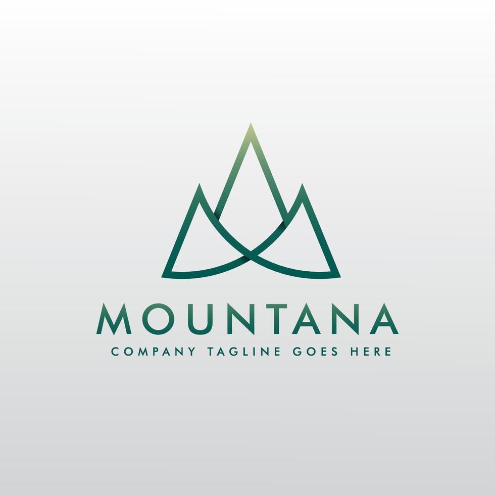 logotype lettre m pour le modèle de conception de logo de montagne vecteur