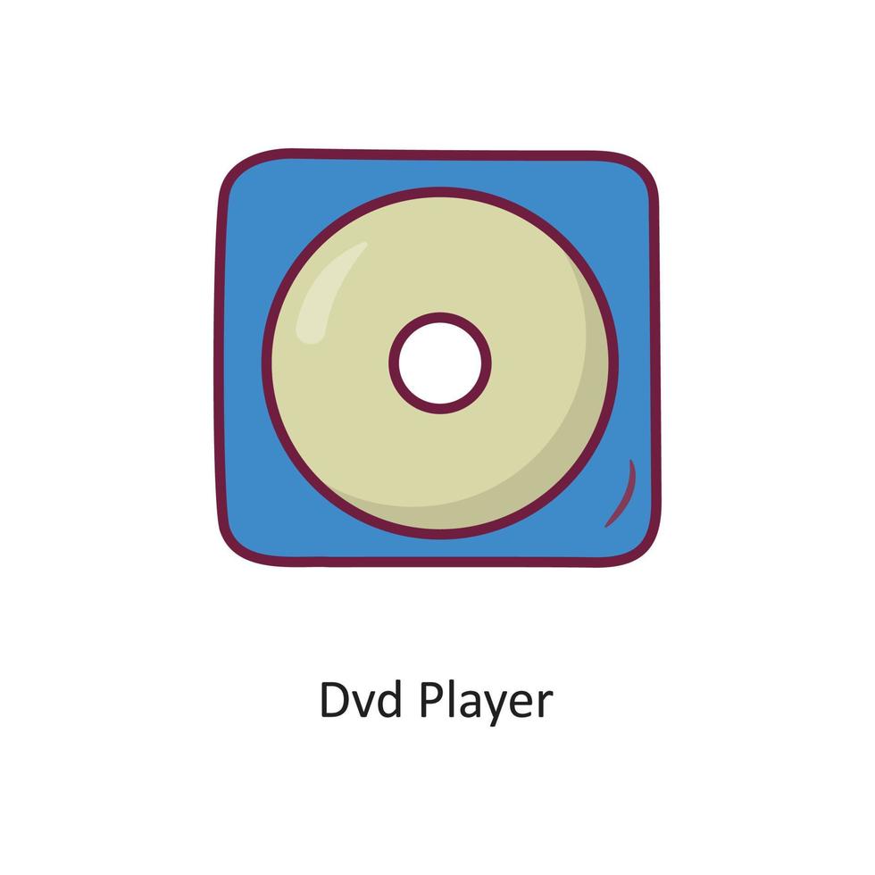 illustration de conception d'icône de contour rempli de vecteur de lecteur de dvd. symbole de jeu sur fond blanc fichier eps 10