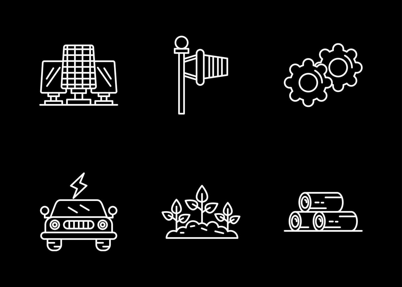 jeu d'icônes vectorielles d'énergie durable vecteur