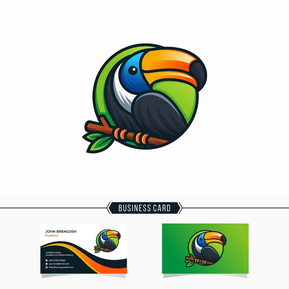 beau modèle de vecteur de conception de logo oiseau toucan