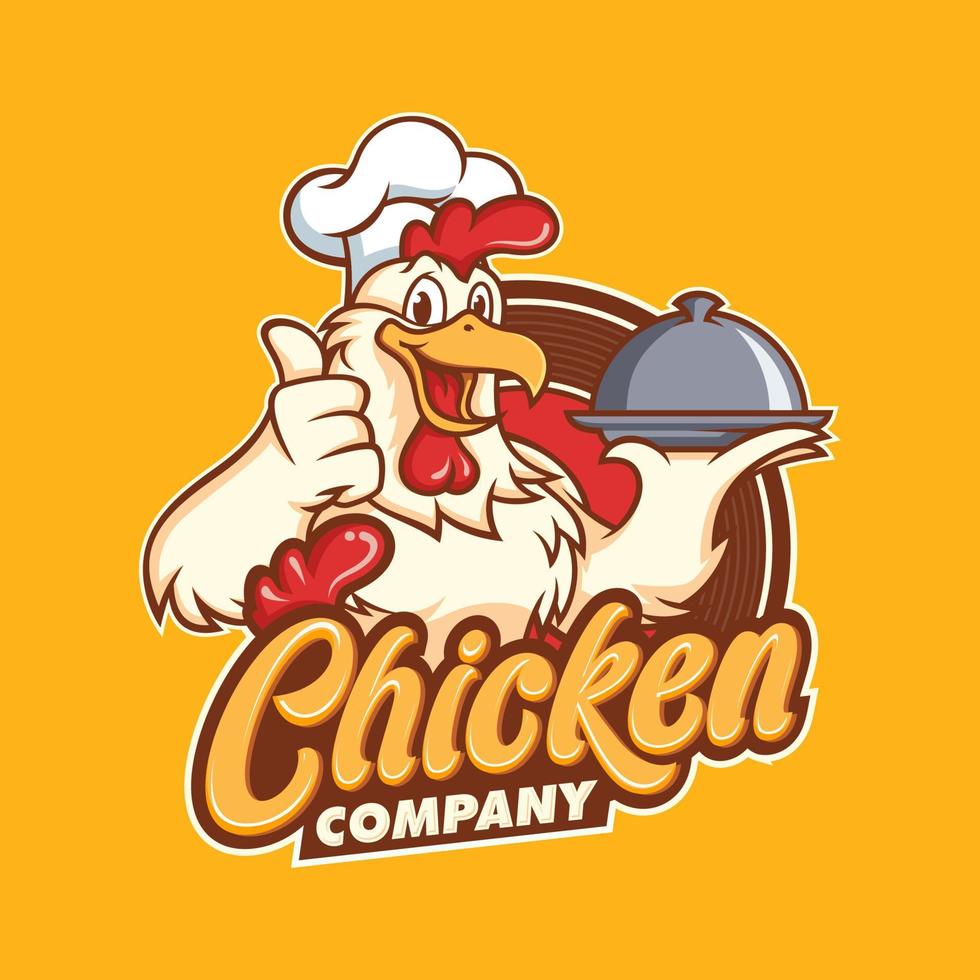 modèle de logo de restaurant de poulet frit vecteur