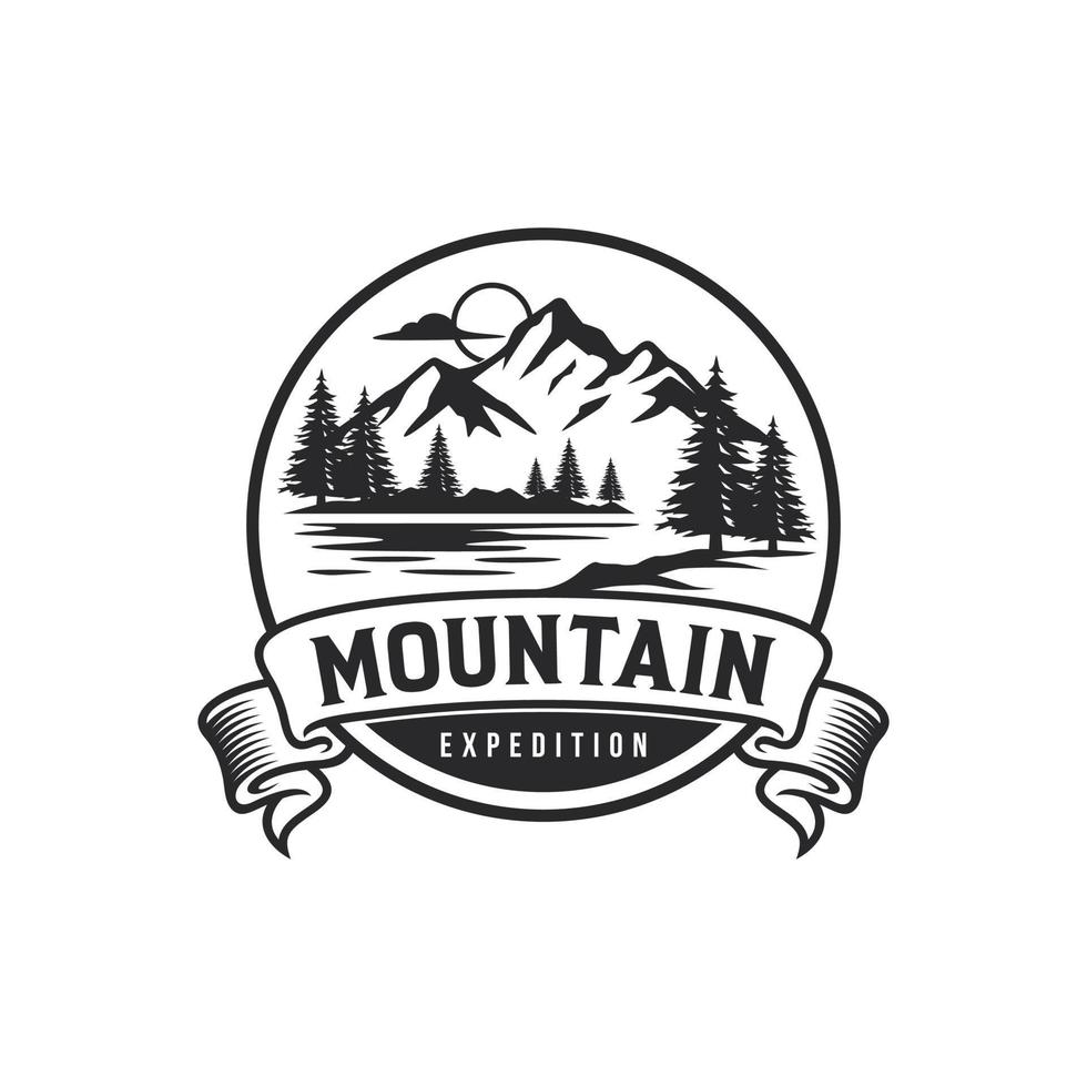 modèle de conception de logo de montagne vintage vecteur