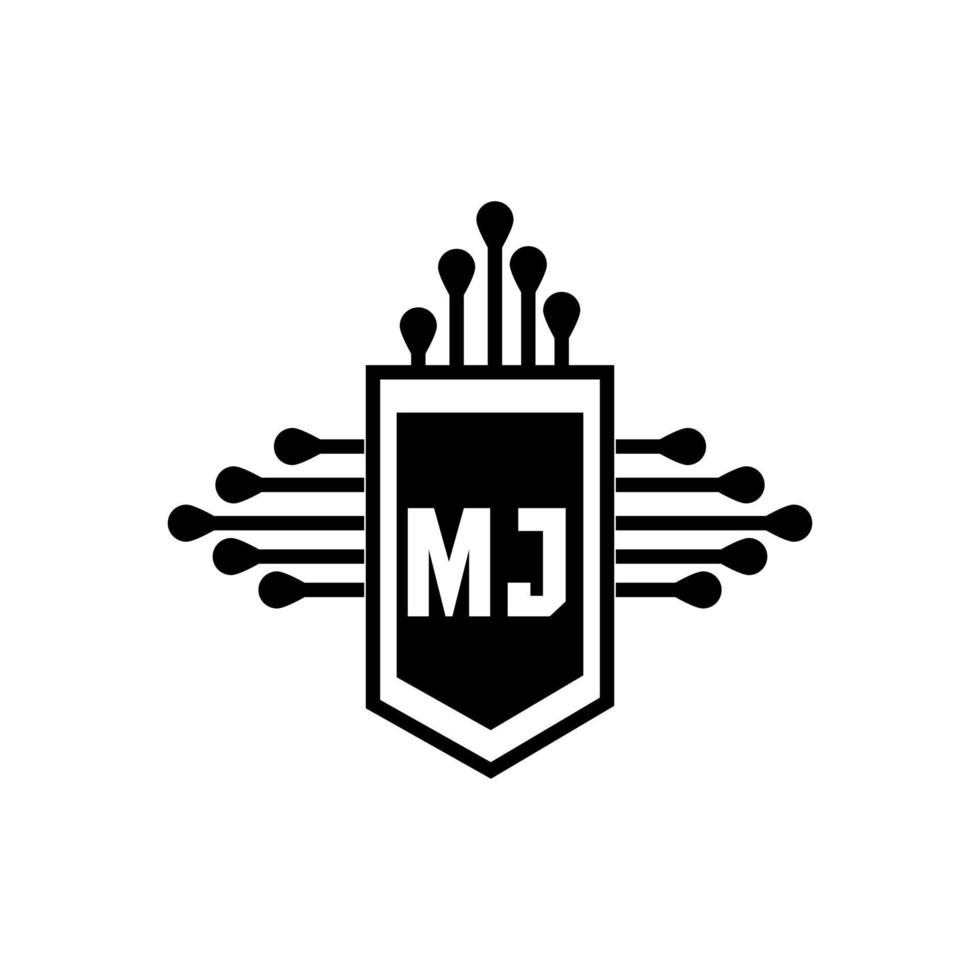 création de logo de lettre mj.création initiale de logo de lettre mj créative. concept de logo de lettre initiales créatives mj. vecteur