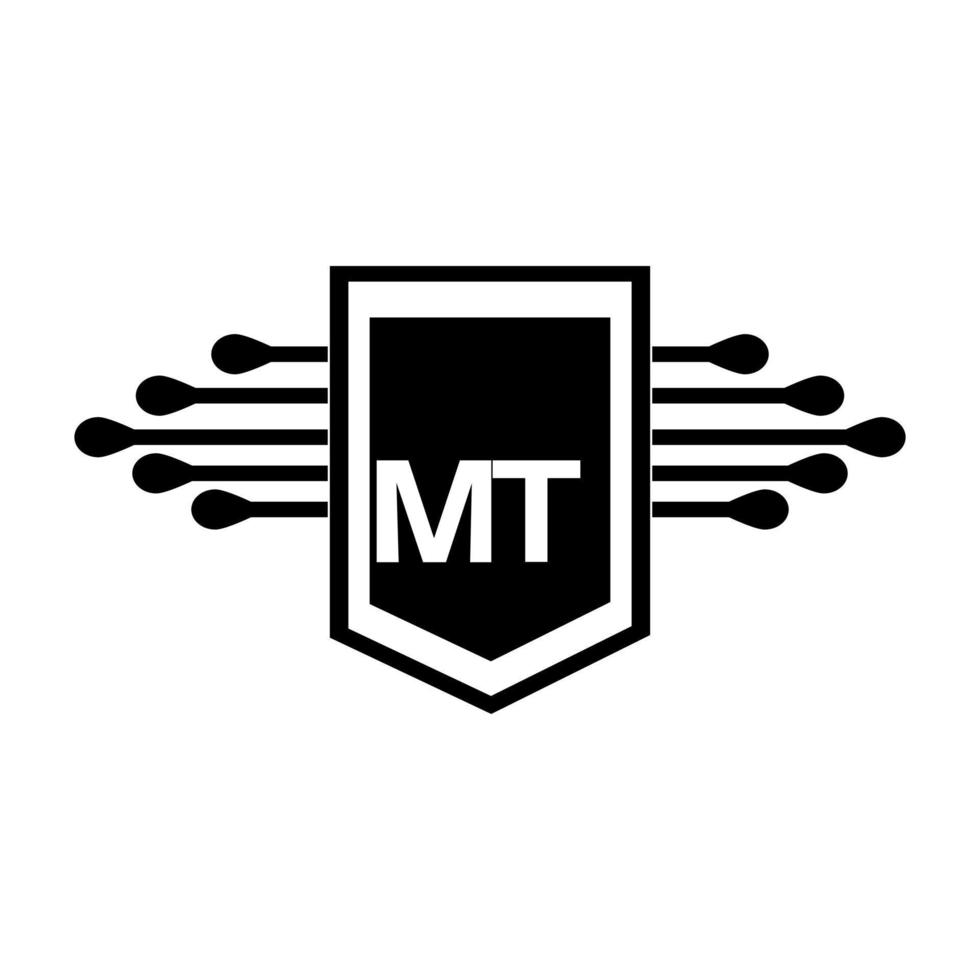 création de logo de lettre mt.création initiale de logo de lettre mt créative. concept de logo lettre initiales créatives mt. vecteur
