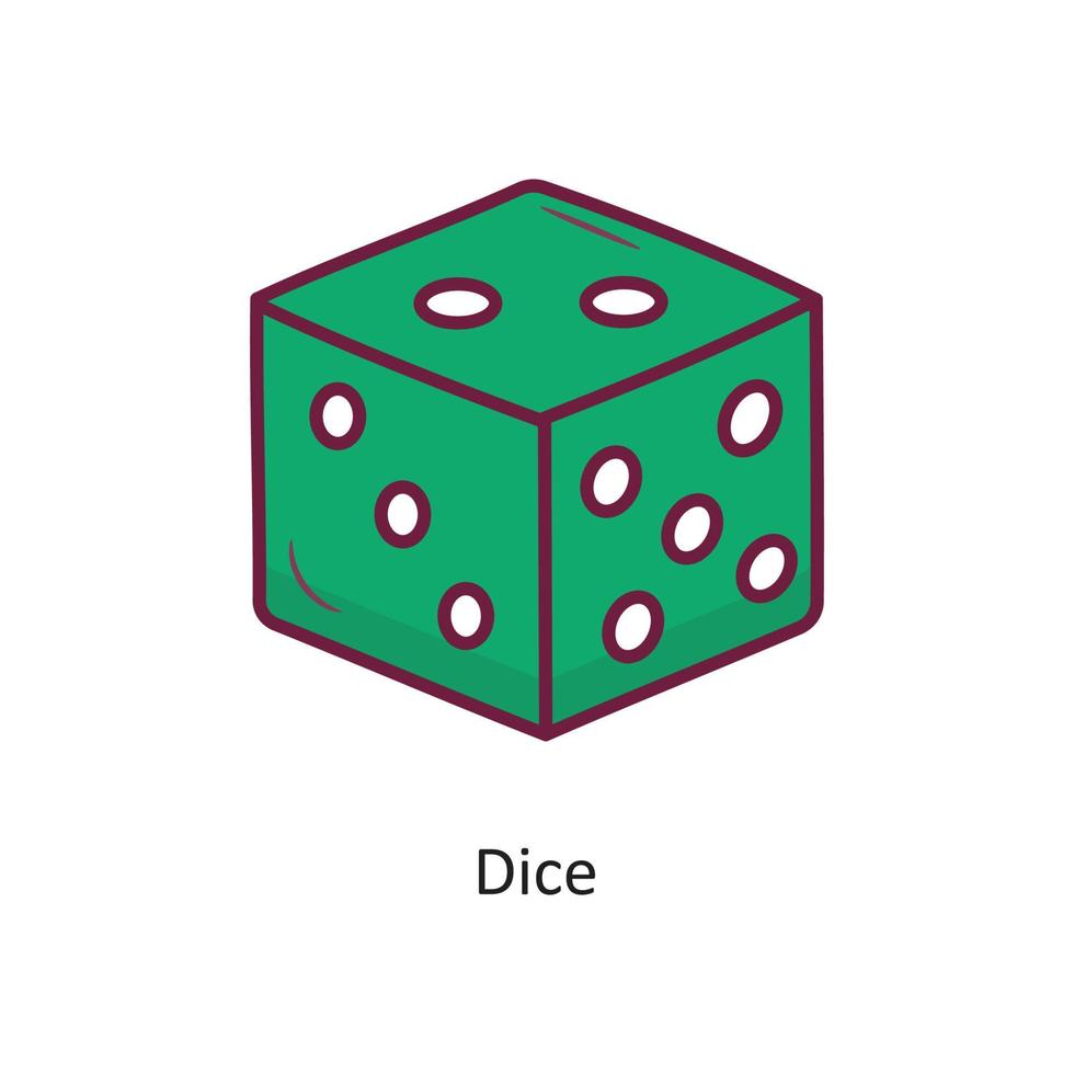 illustration de conception d'icône de contour rempli de vecteur de dés. symbole de jeu sur fond blanc fichier eps 10