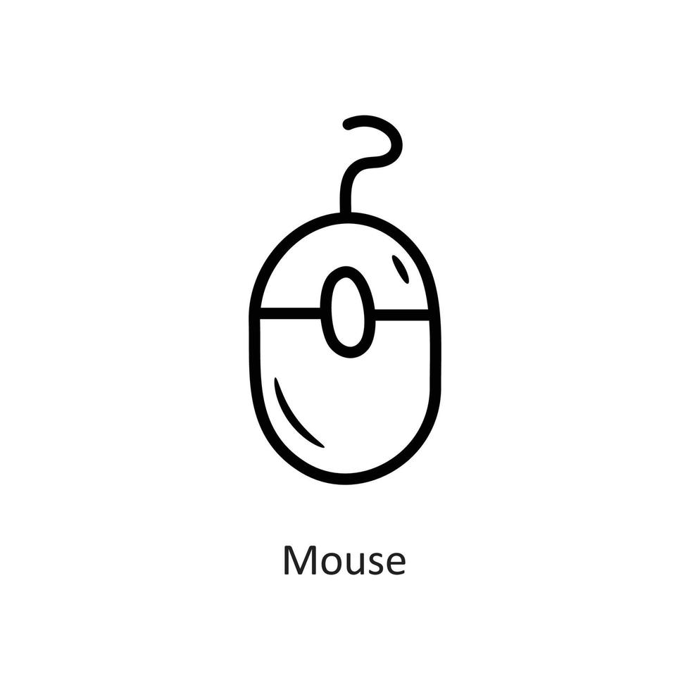 illustration de conception d'icône de contour de vecteur de souris. symbole de jeu sur fond blanc fichier eps 10