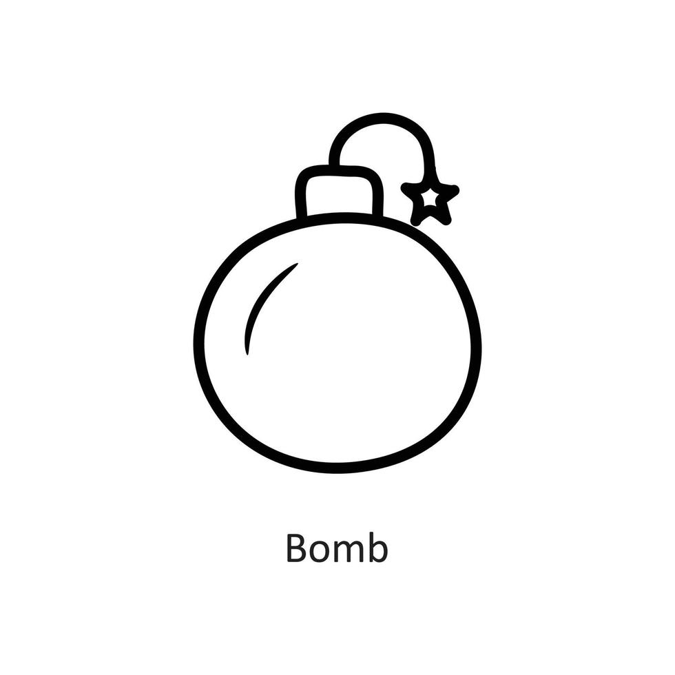 illustration de conception d'icône de contour de vecteur de bombe. symbole de jeu sur fond blanc fichier eps 10