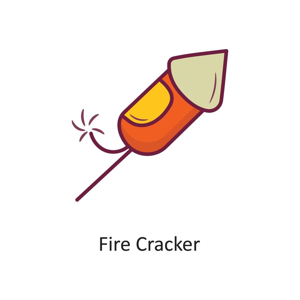 illustration de conception d'icône de contour rempli de vecteur de pétard de feu. symbole de vacances sur fond blanc fichier eps 10