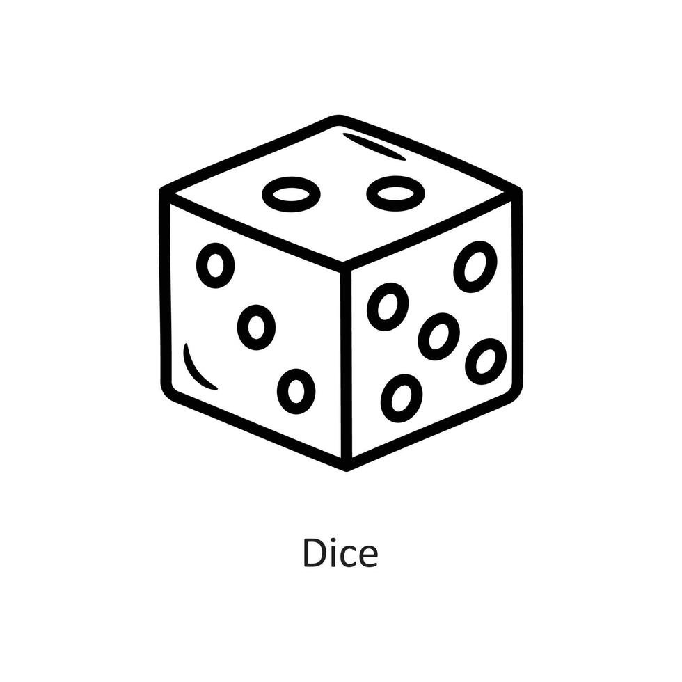 illustration de conception d'icône de contour de vecteur de dés. symbole de jeu sur fond blanc fichier eps 10