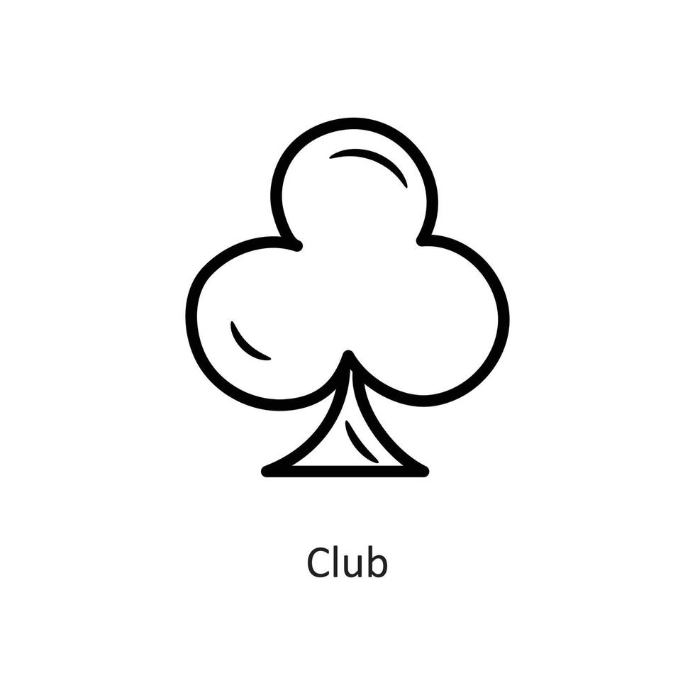illustration de conception d'icône de contour de vecteur de club. symbole de jeu sur fond blanc fichier eps 10