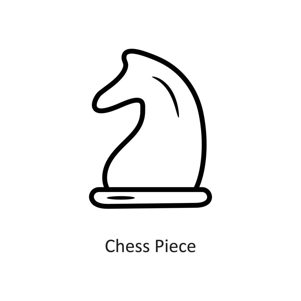 illustration de conception d'icône de contour de vecteur de pièce d'échecs. symbole de jeu sur fond blanc fichier eps 10