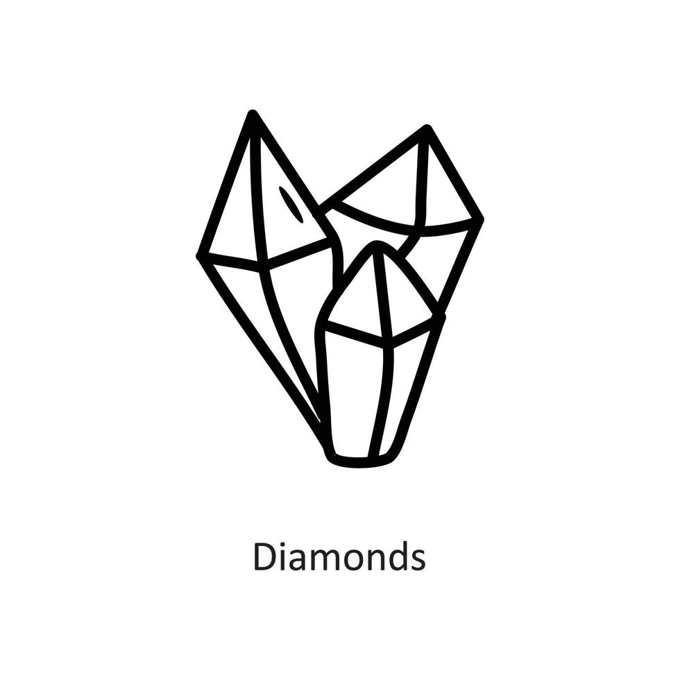 illustration de conception d'icône de contour de vecteur de diamants. symbole de jeu sur fond blanc fichier eps 10