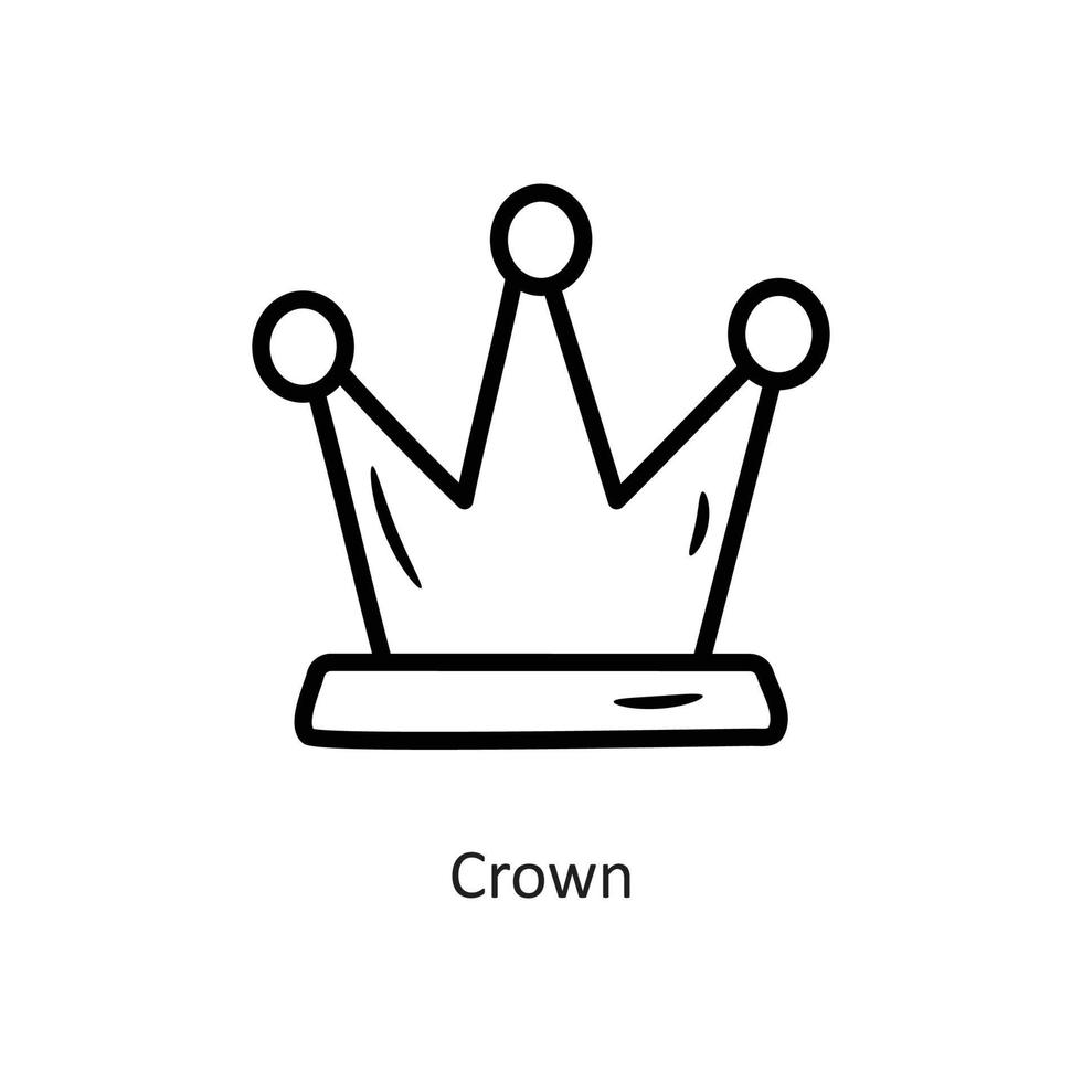 illustration de conception d'icône de contour de vecteur de couronne. symbole de jeu sur fond blanc fichier eps 10