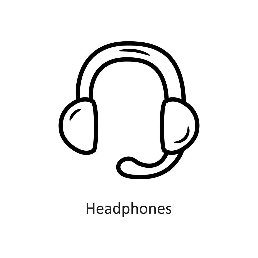 illustration de conception d'icône de contour de vecteur d'écouteurs. symbole de jeu sur fond blanc fichier eps 10