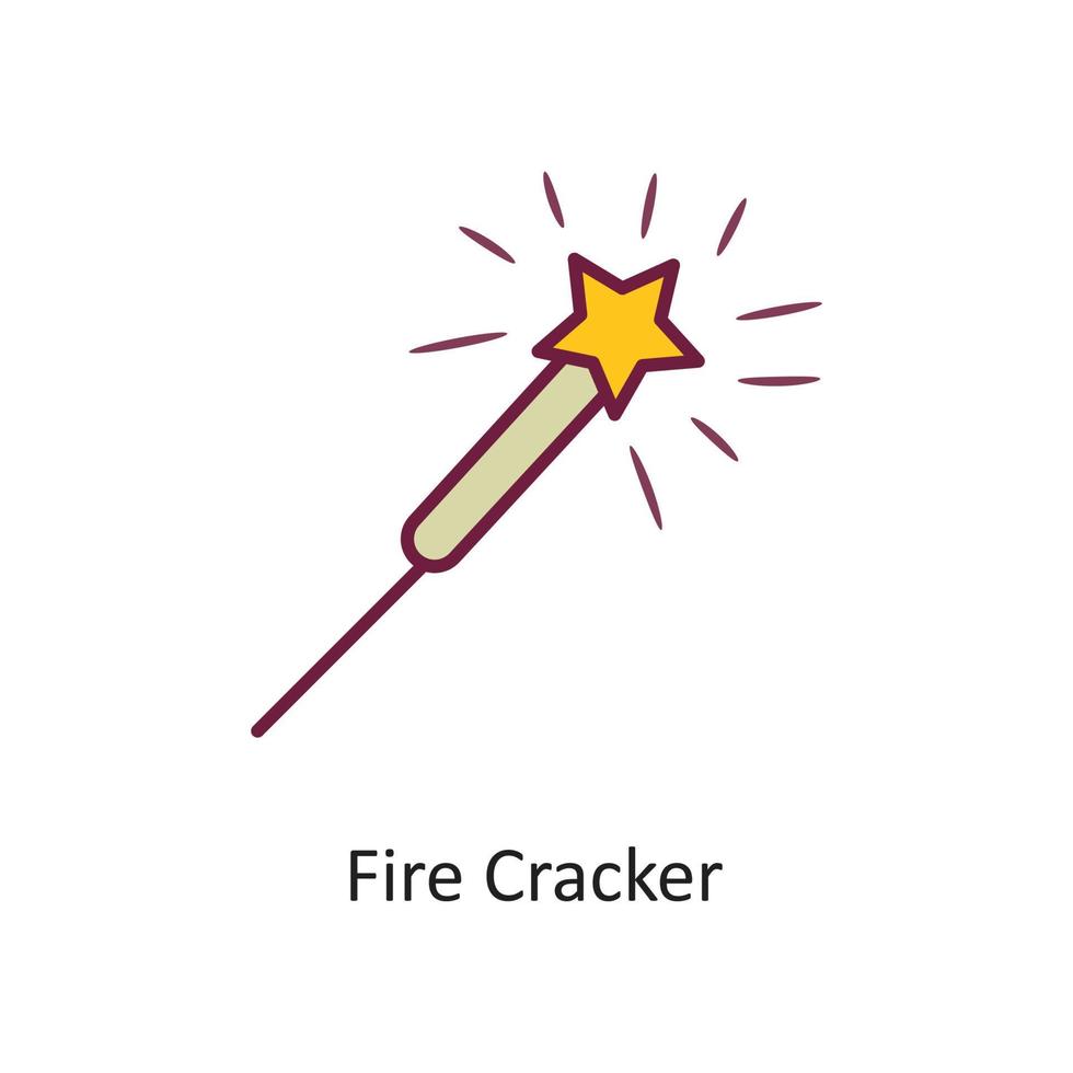 illustration de conception d'icône de contour rempli de vecteur de pétard de feu. symbole de vacances sur fond blanc fichier eps 10