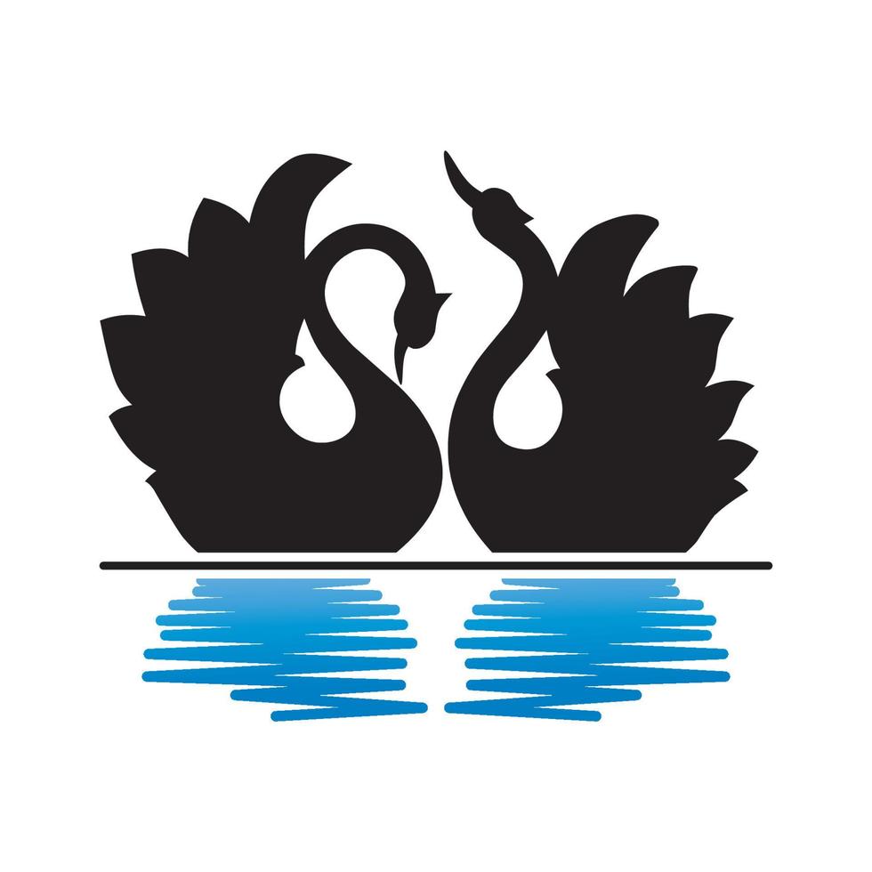 vecteur de logo de cygne