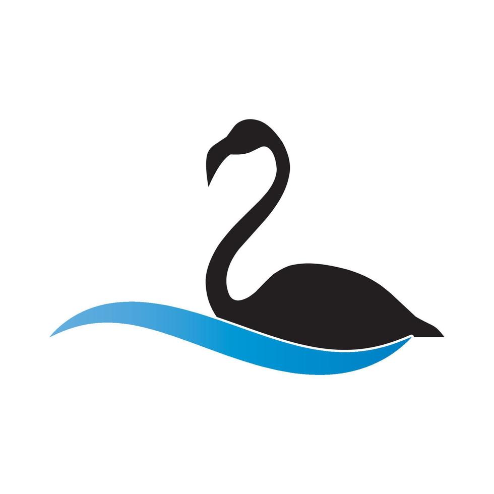 vecteur de logo de cygne