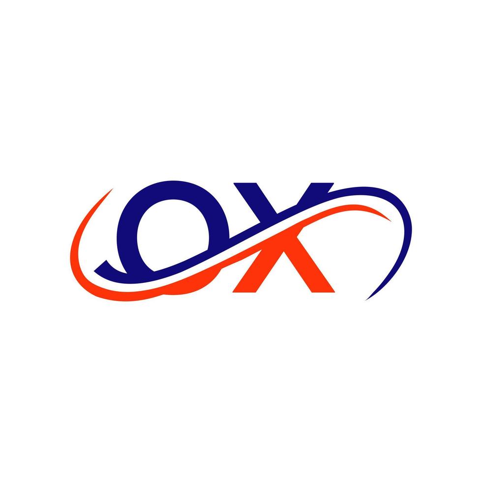 création de logo lettre ox pour le modèle vectoriel de société financière, de développement, d'investissement, d'immobilier et de gestion