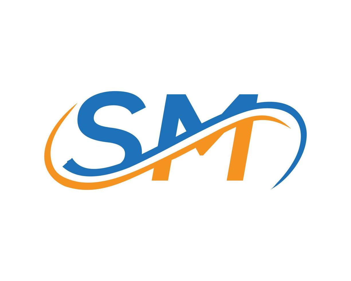 création de logo lettre sm pour le modèle vectoriel de société financière, de développement, d'investissement, d'immobilier et de gestion