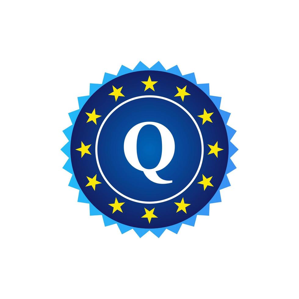 lettre q badge vintage modèle de logo vectoriel rétro badges, étiquettes, emblèmes, marques et design