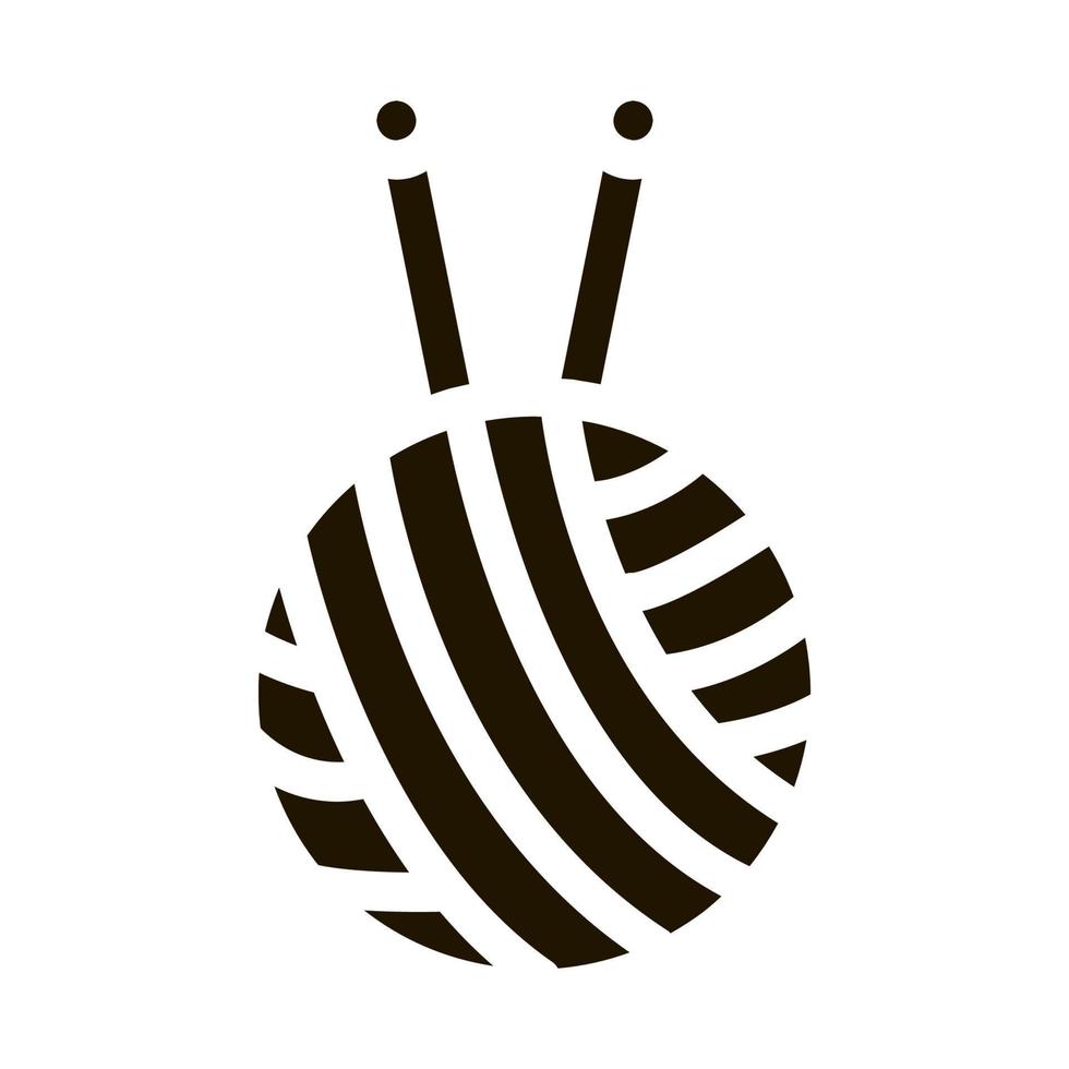 illustration de glyphe de vecteur icône pelote de fil