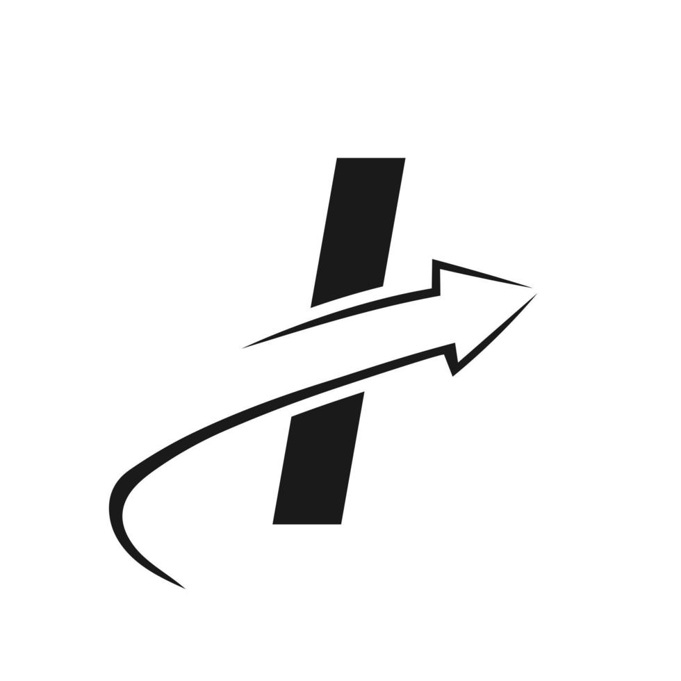 logotype d'entreprise logo financier lettre i avec modèle de flèche de croissance vecteur