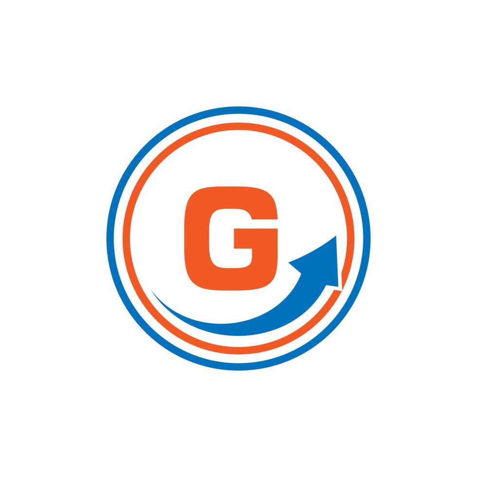 logotype d'entreprise logo financier lettre g avec modèle de flèche de croissance vecteur