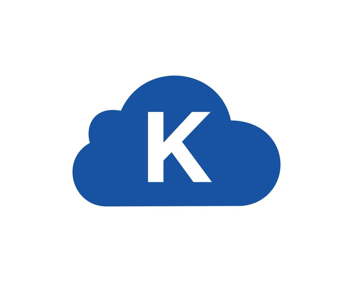 modèle de vecteur de conception de logo lettre k cloud