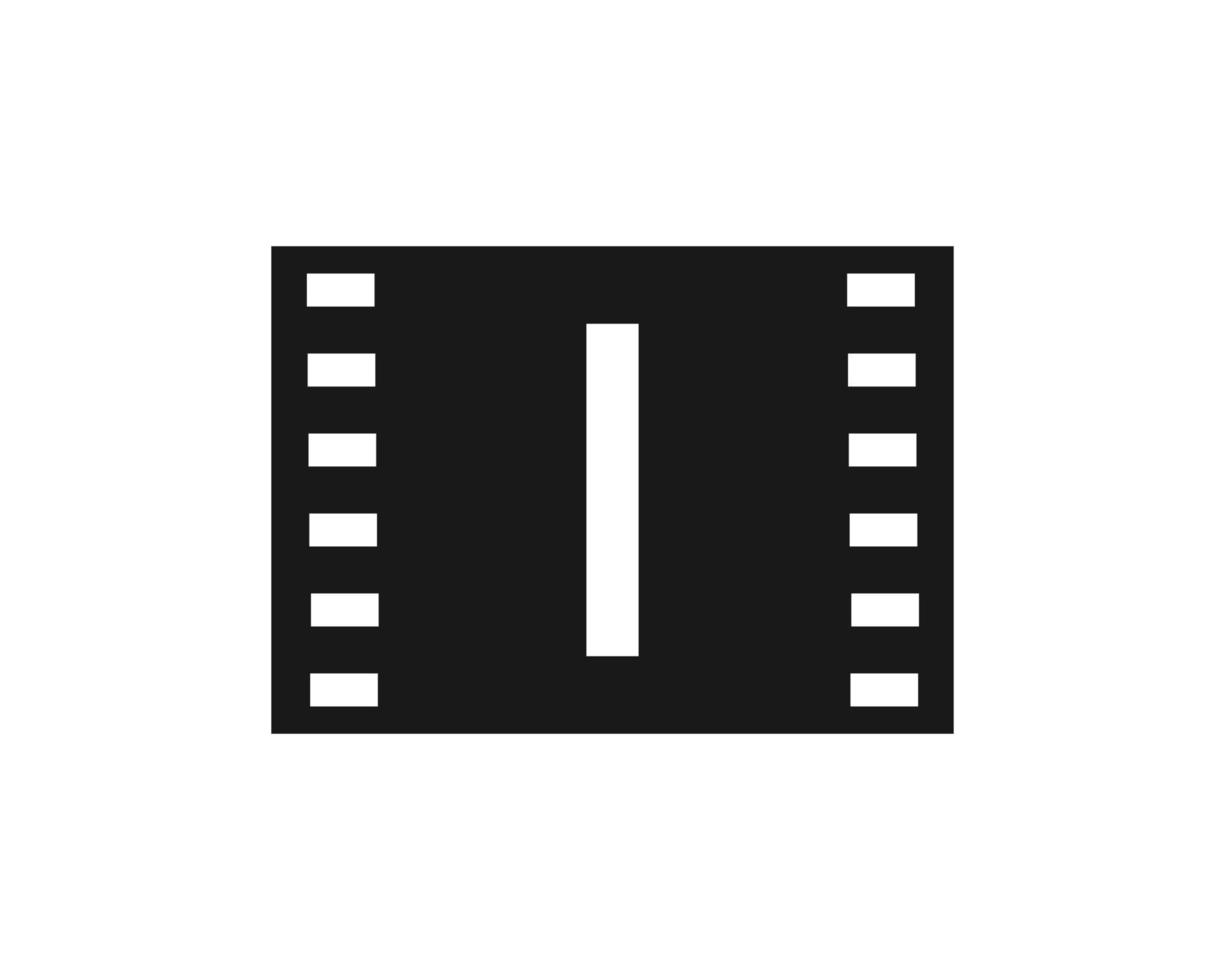 logo du film de mouvement sur la lettre i. signe de film de film, logo de production de film vecteur