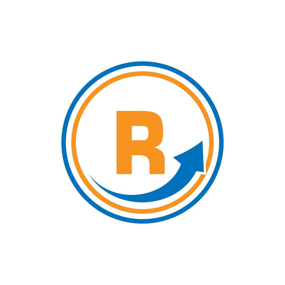logotype d'entreprise logo financier lettre r avec modèle de flèche de croissance vecteur