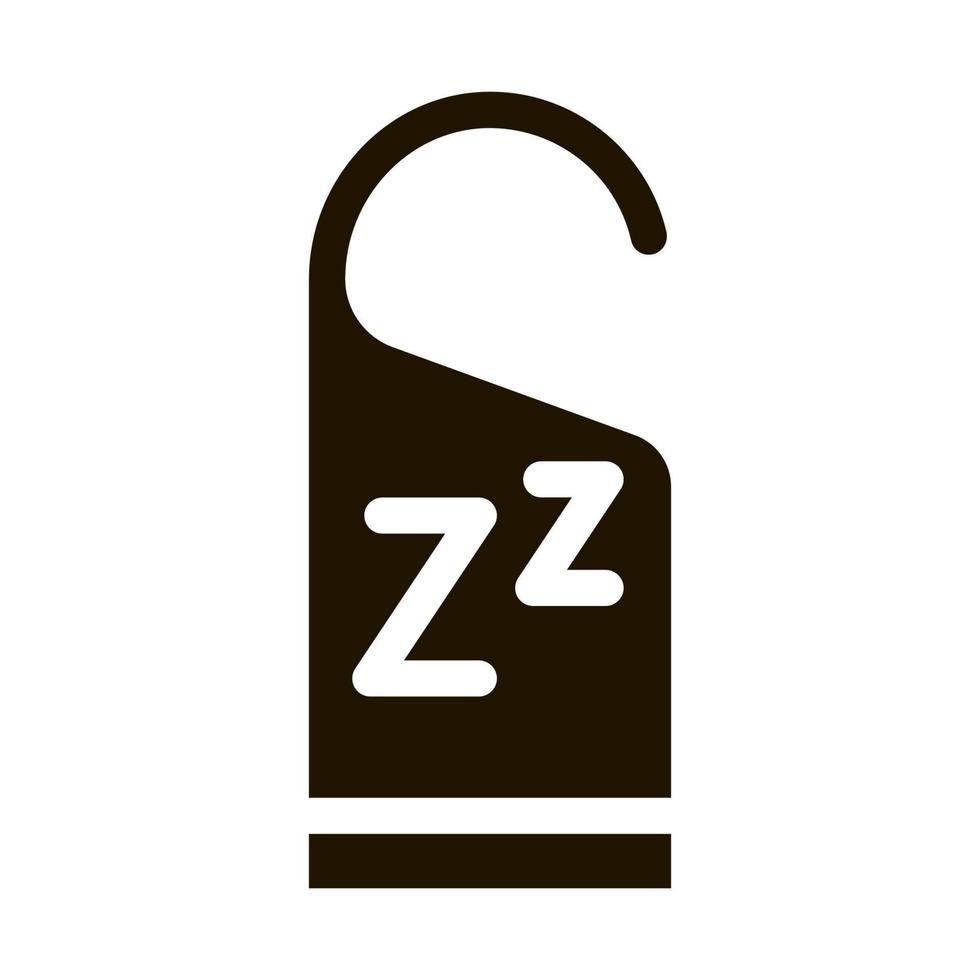 hôtel poignée étiquette zzz icône illustration vecteur