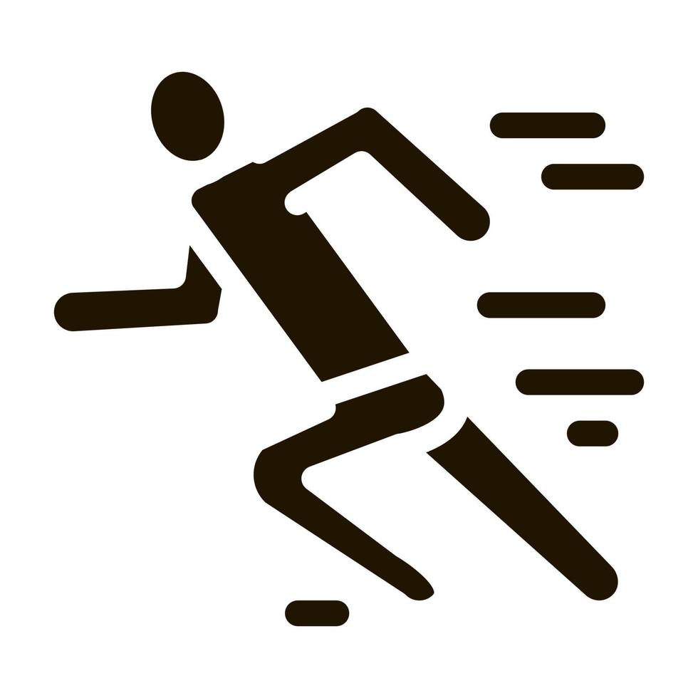 homme en action de course icône illustration vectorielle de glyphe vecteur
