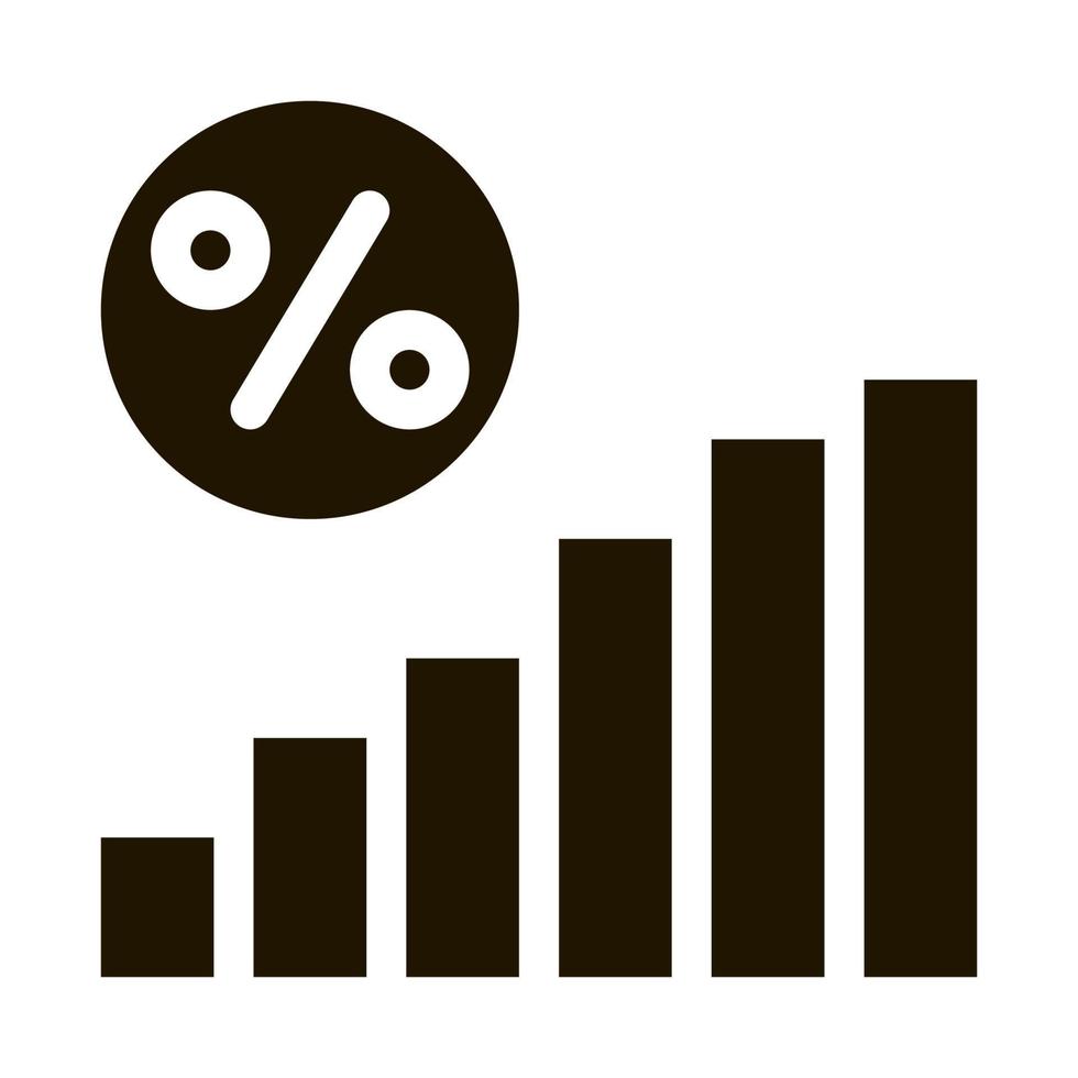 intérêt croissant statistiques icône vecteur glyphe illustration