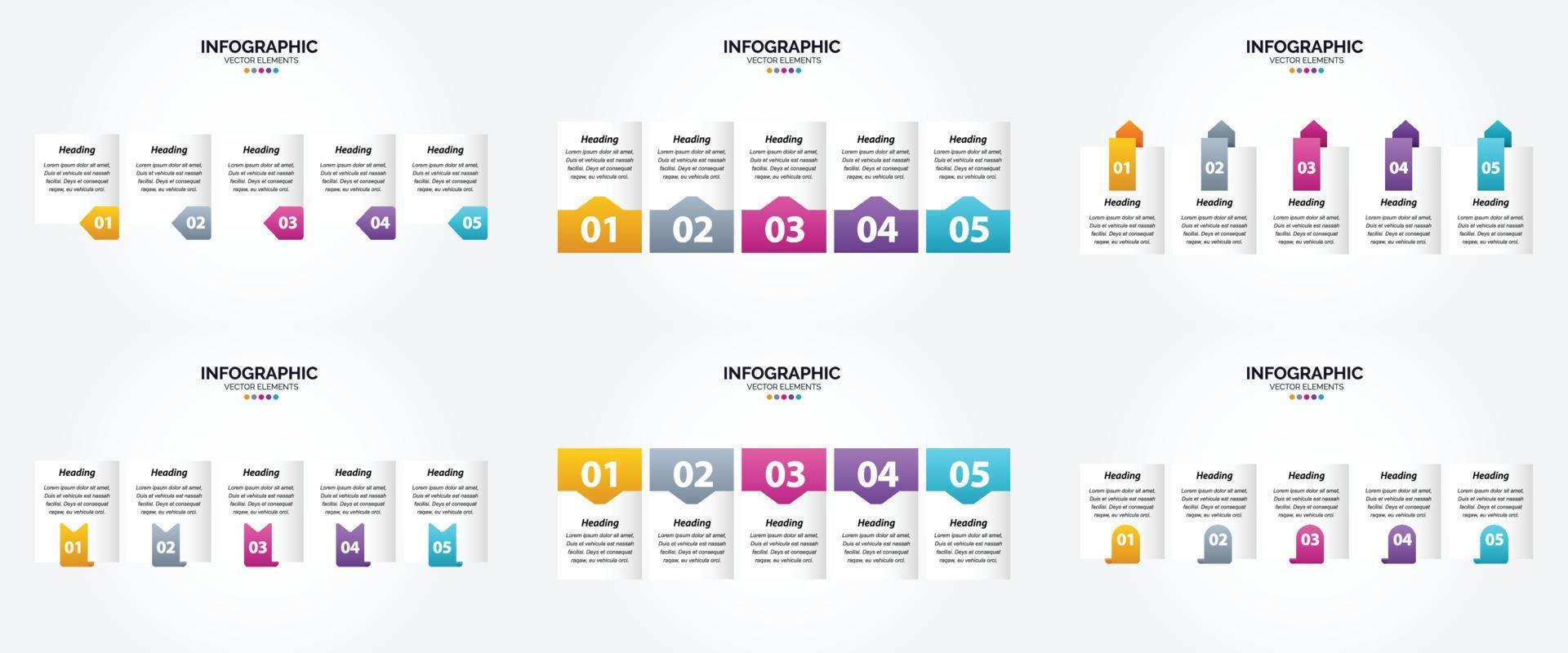 utilisez ces illustrations vectorielles pour créer des infographies attrayantes pour la publicité. dépliants. dépliants. et revues. vecteur