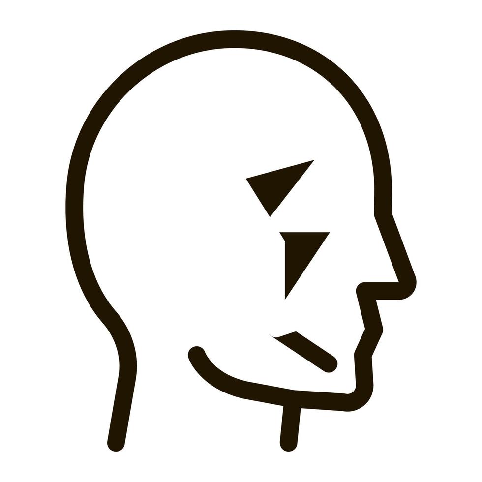 balayage du visage par points projecteurs de points icône vecteur illustration de glyphe